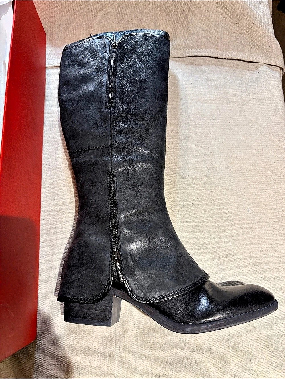 Donald J Pliner Black Tall Heeled Boots Like New